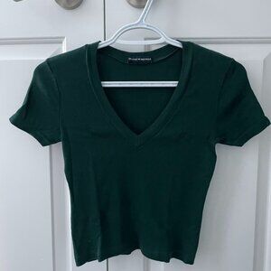 Brandy Melville Green V-neck Crop Top